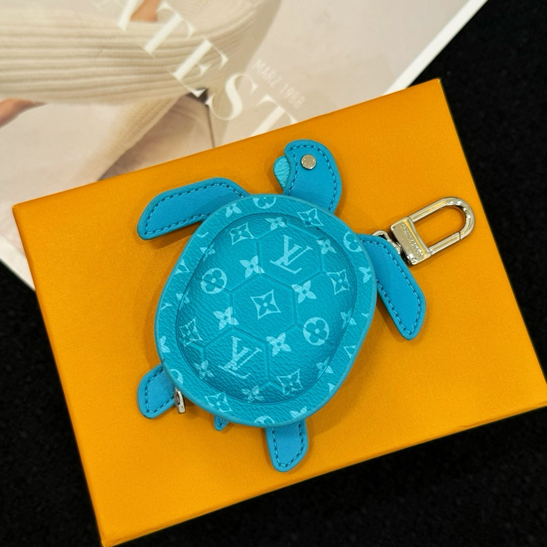LV Turtle Pouch Bag Charm