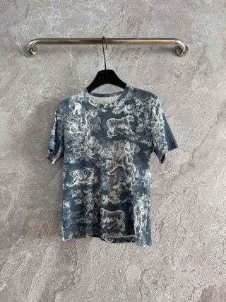 CD Animal T-shirt Cotton Linen