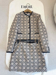 CD 25 Diamond Suit Beige black Cotton Polyester