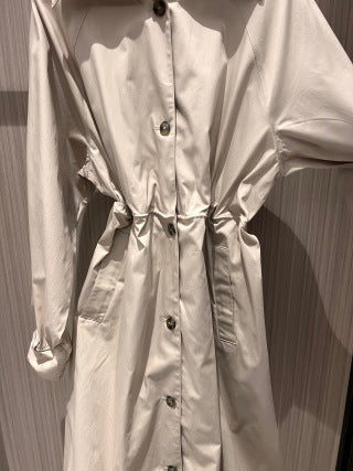 Prada 25 Long Coat Beige and Pink Cotton