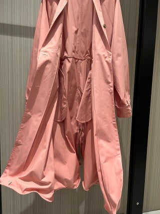 Prada 25 Long Coat Beige and Pink Cotton