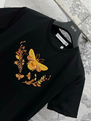 CD 25 Yellow Butterfly Short-sleeved T-shirt cotton