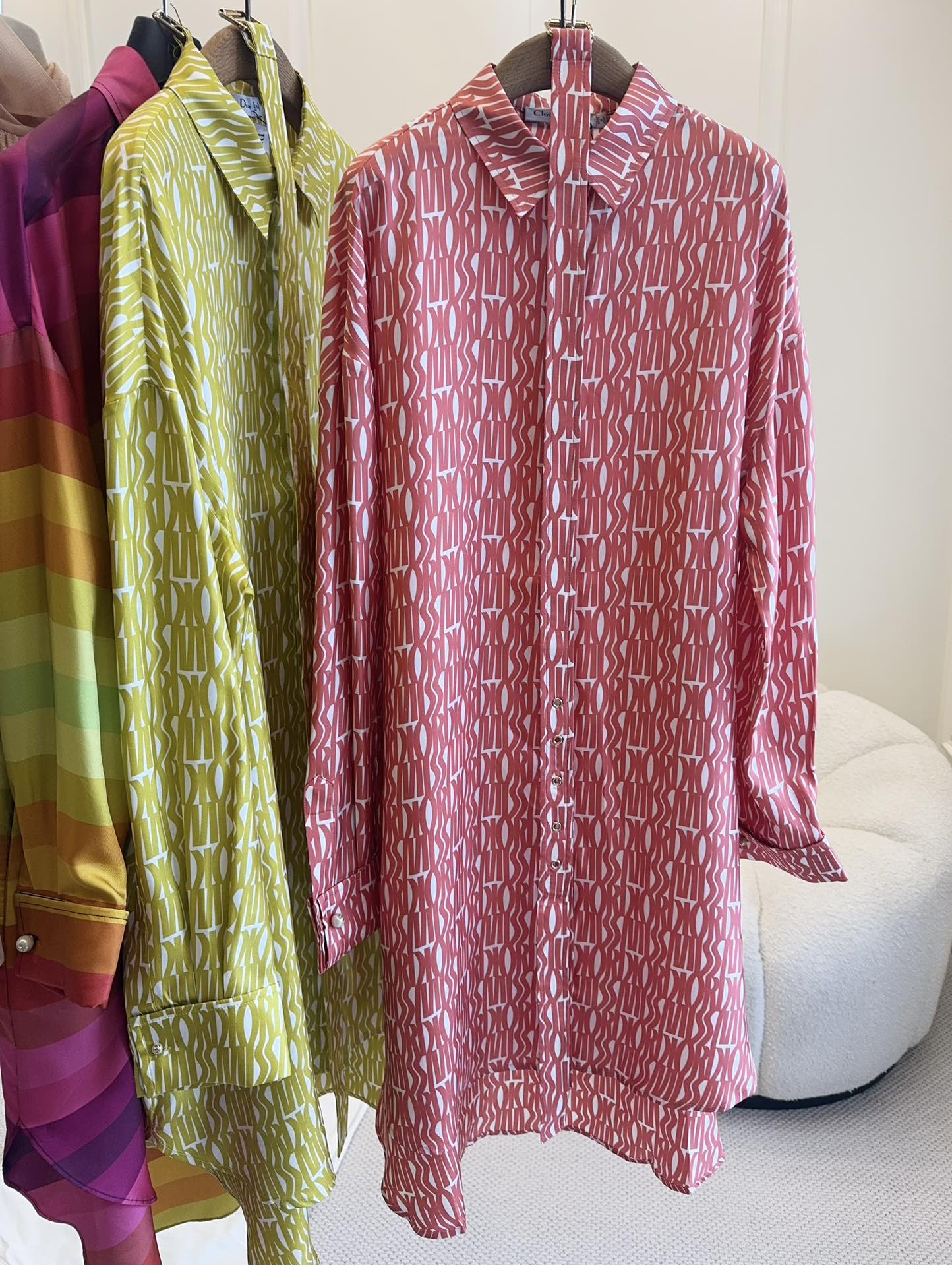 CD 2025 Printed Shirt Dress Silk