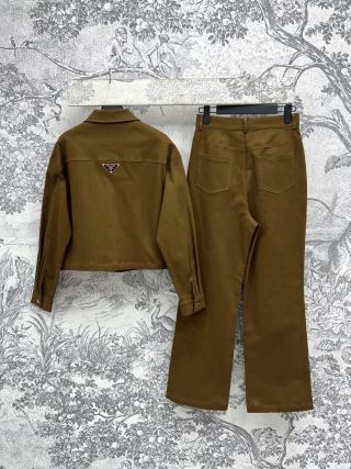 Prada 25 set Pink and Brown Cotton