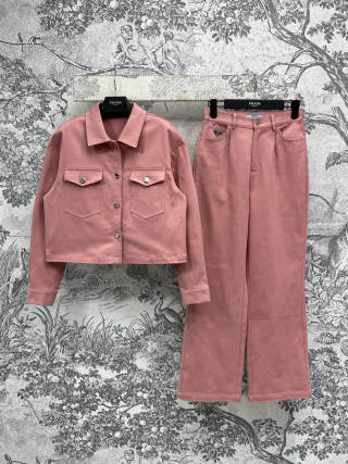 Prada 25 set Pink and Brown Cotton