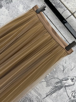 LV 25 Pleated Gauze Skirt cotton Polyester
