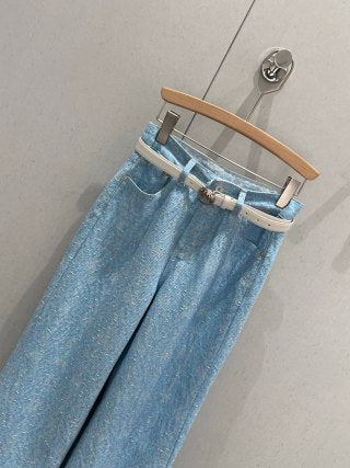 Loewe 25 Pattern With Belt Jeans Cotton