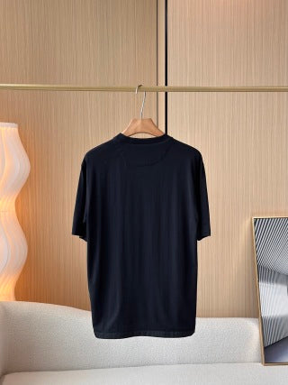 Prada Short Sleeves with Pocket Triangle Logo T-shirt Black Cotton