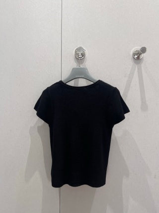 Prada 25 Letter Embroidered Knitted Short-sleeved Top Wool Acrylic Nylon 216873