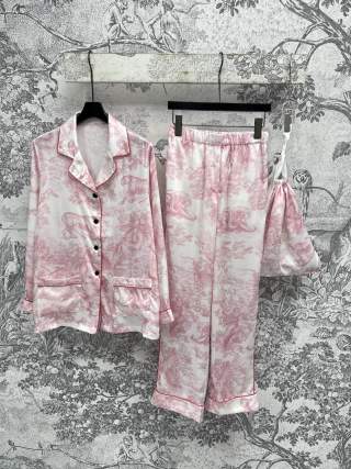 CD 25 Print Suit Pink and Light Blue Cotton