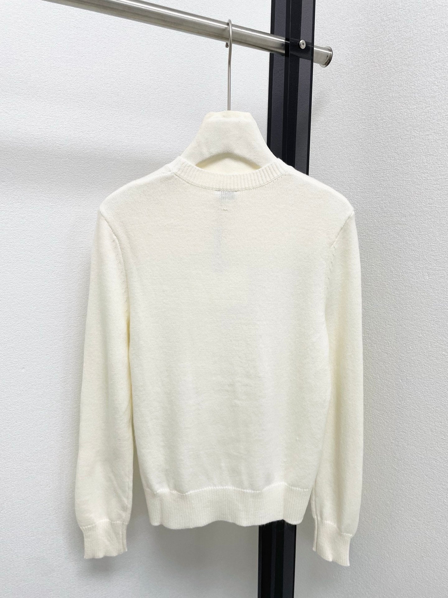 Loewe 2025 Logo Embroidered Round Neck long-sleeved Shirt Wool 303873