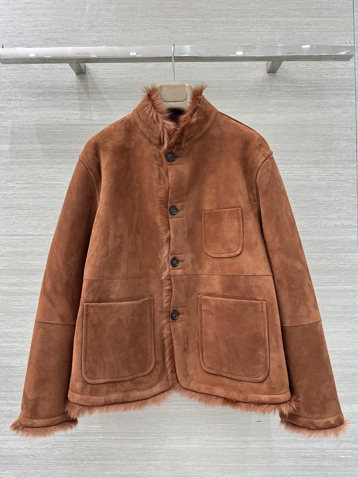 LP 25 Shearling Tuscan-Style Oversized Jacket Suede Fur 314290