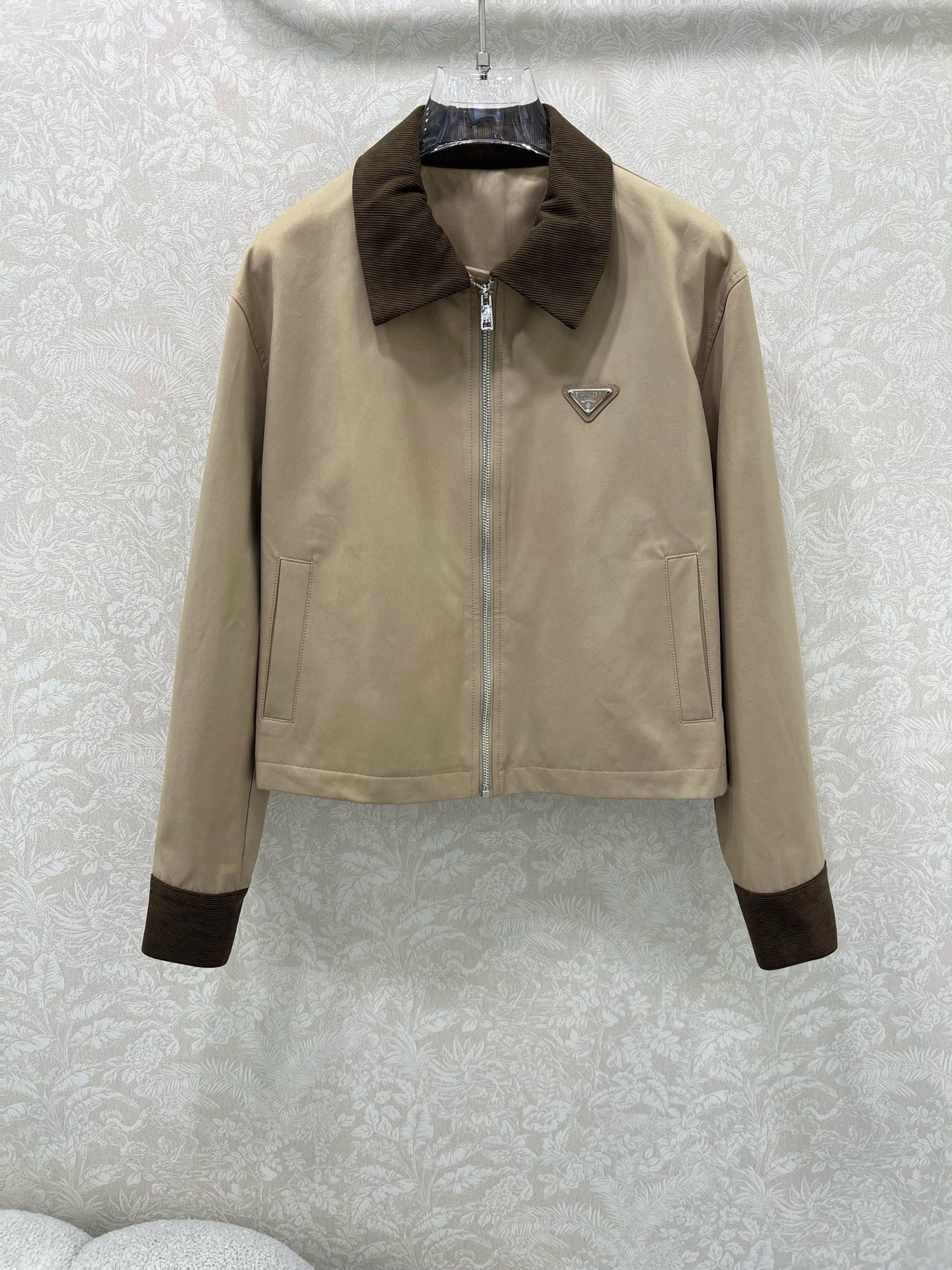 Prada 2025 Jacket Green And Beige Cotton