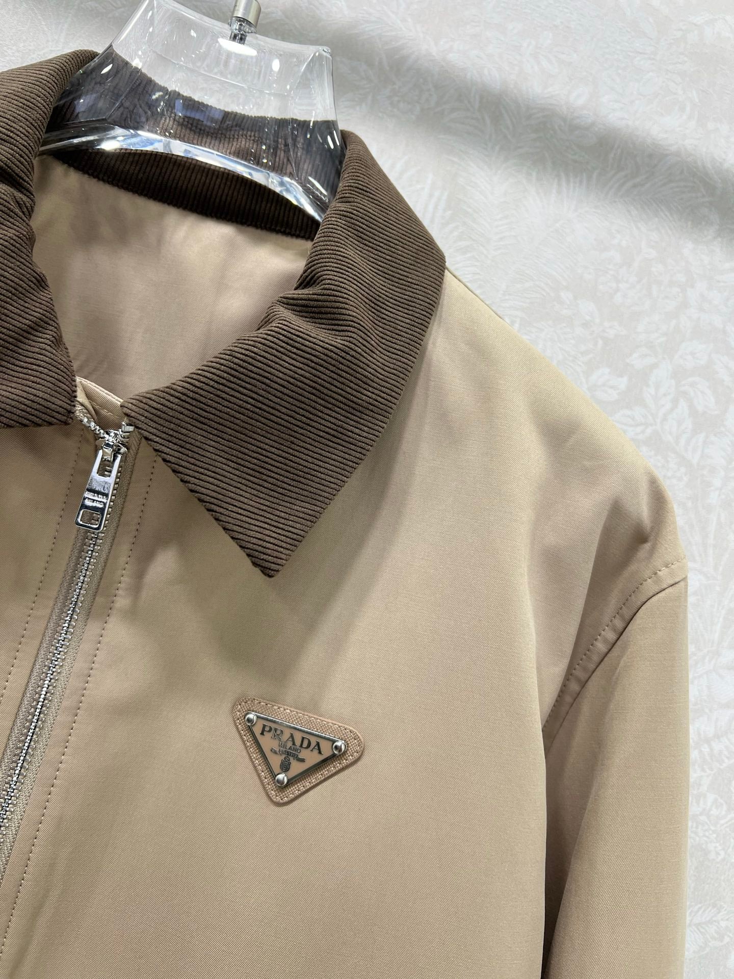 Prada 2025 Jacket Green And Beige Cotton