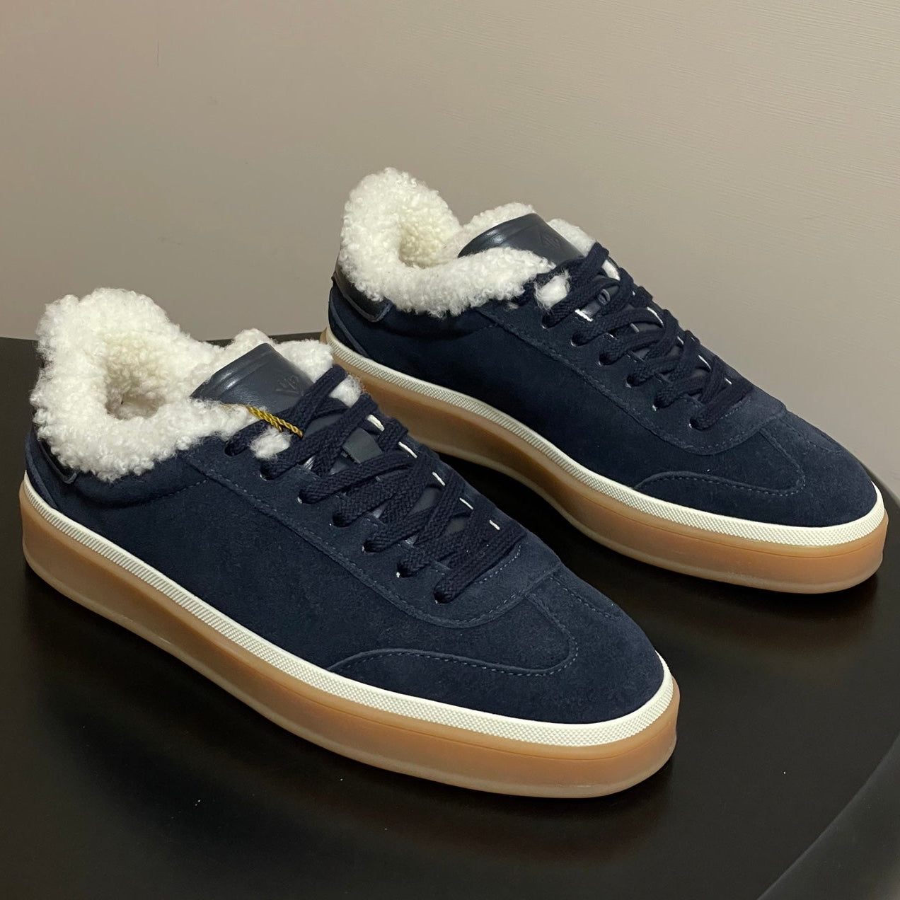 LP 25 Fur Sneaker Navy Blue Suede Cowhide 534664