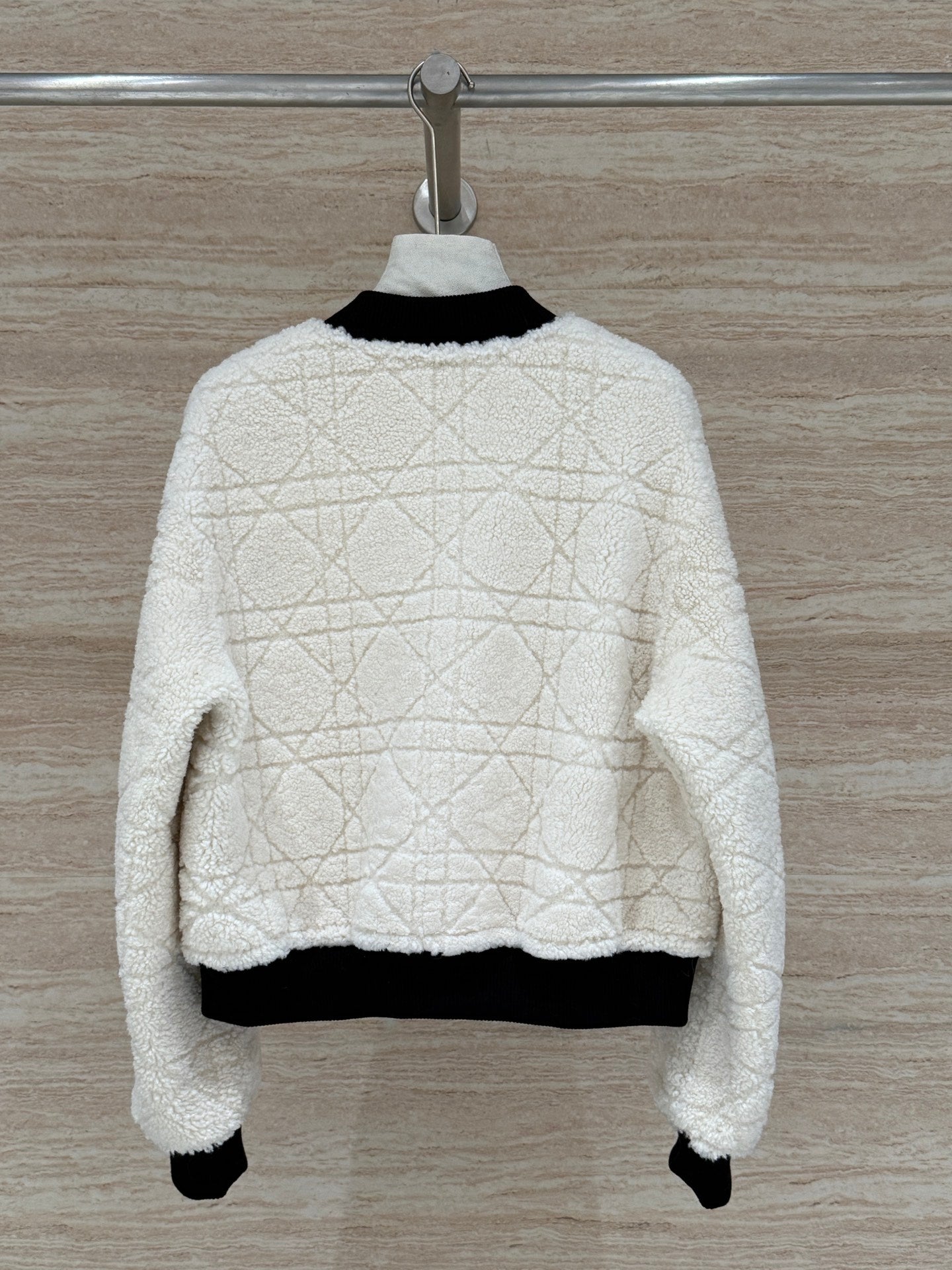 Dior 2025 Shearling Coat Black and Cream Wool Leather