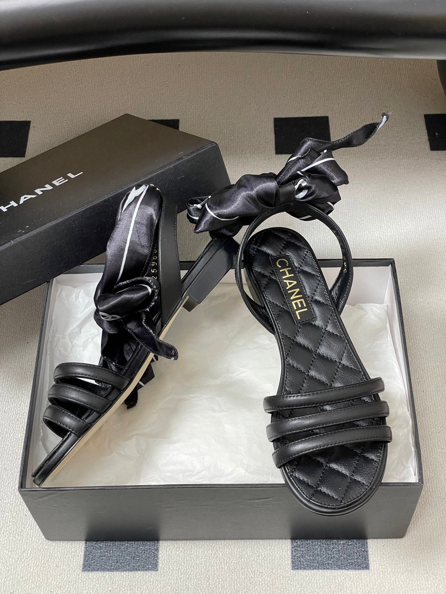 CC 26 Quilted Sandal 10mm With Scarf Sheepskin