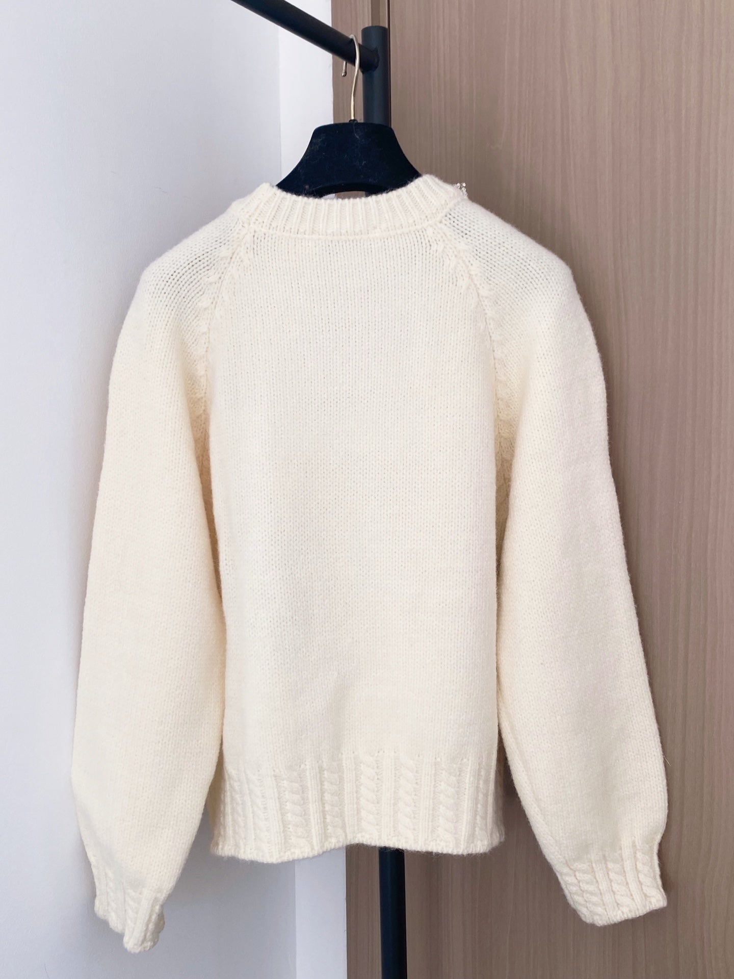 Miumiu 2025 Embellished Neckline Sweater Wool