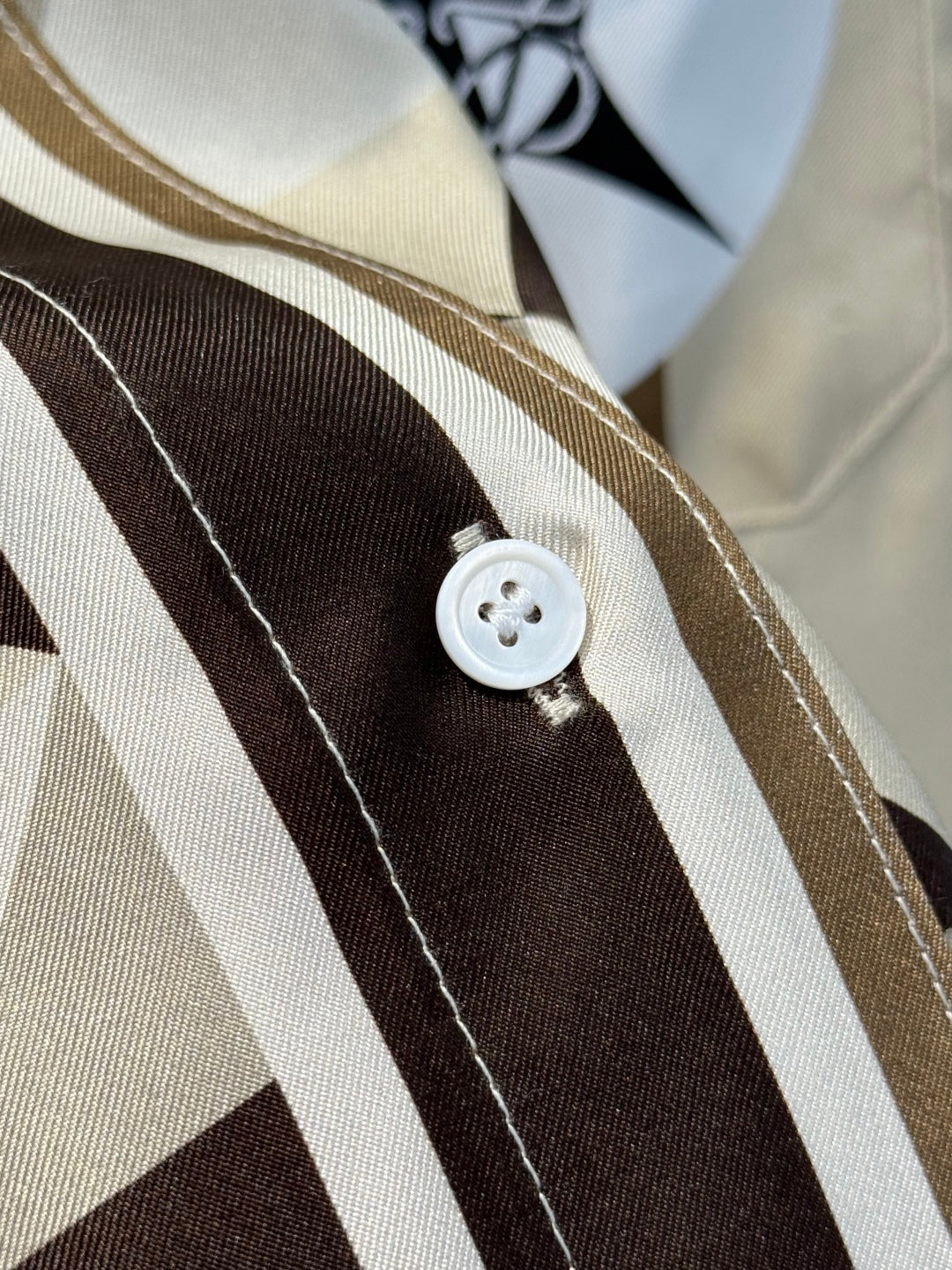 Loewe 25 Shirt Beige Brown Silk