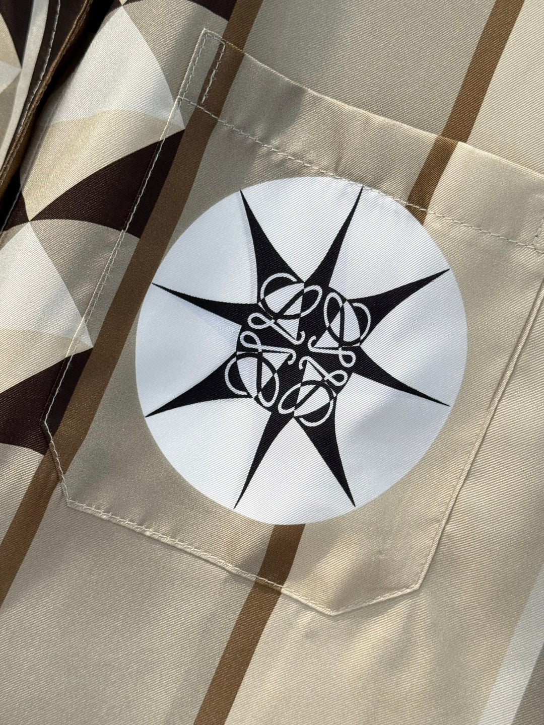 Loewe 25 Shirt Beige Brown Silk