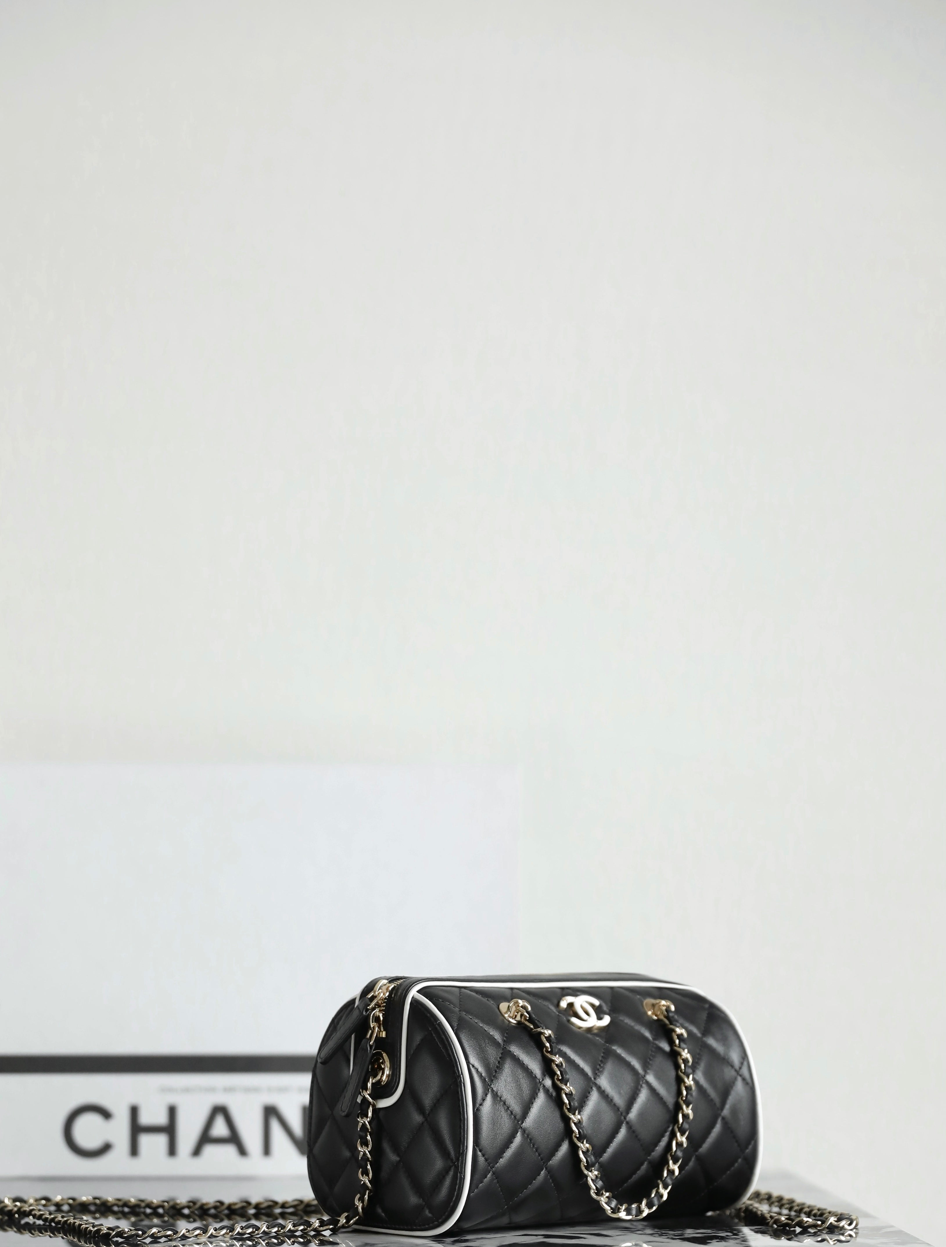 Chanel 2025 Bowling Bag Black Lambskin 342996