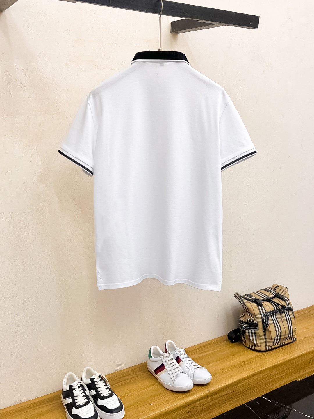 LV POLO WHITE AND BLACK TRIM LONG-STAPLE COTTON 238771