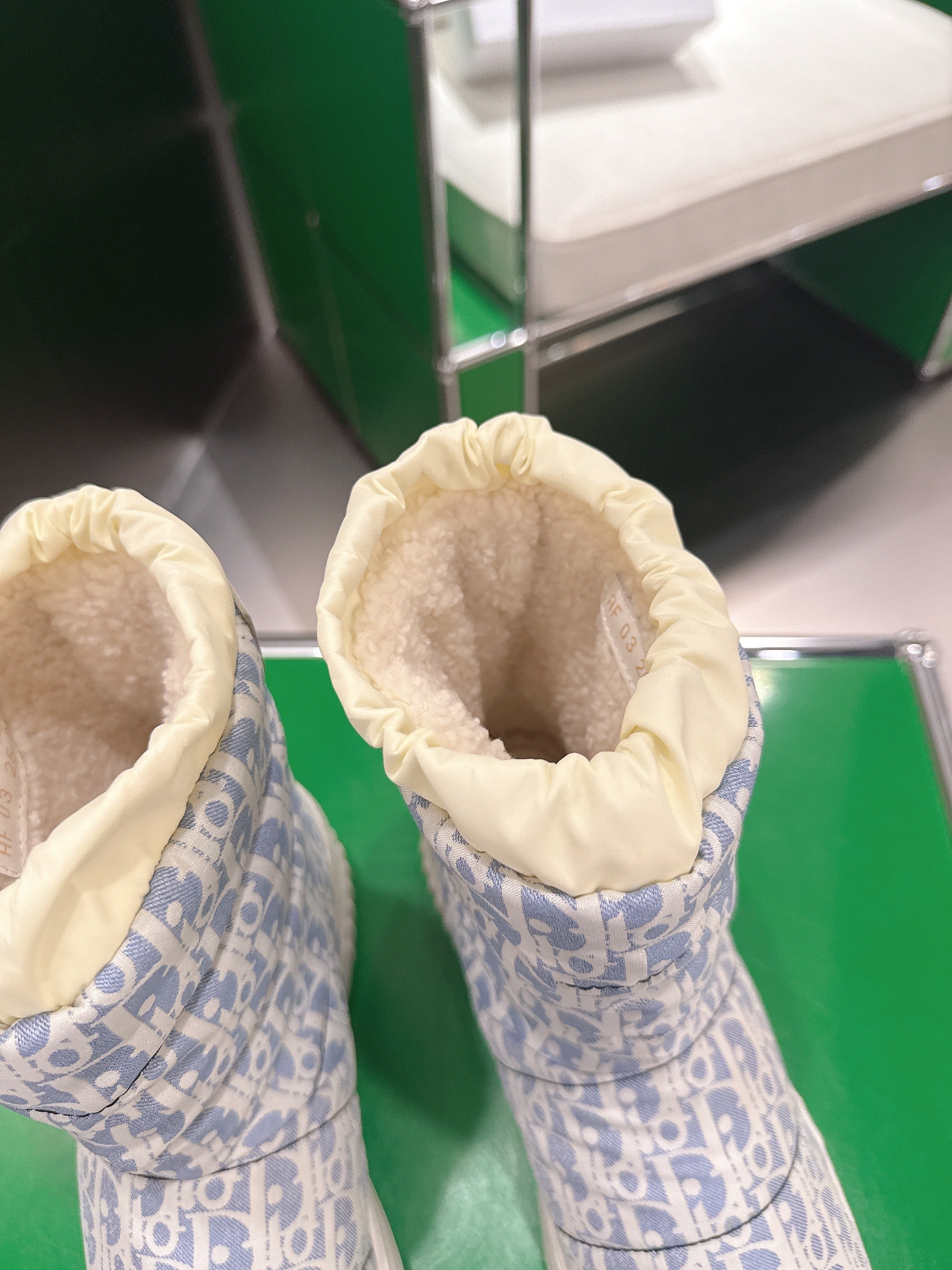 Dior 2025 Frost Ankle Boot Blue White Frabic Calfskin Wool 507566