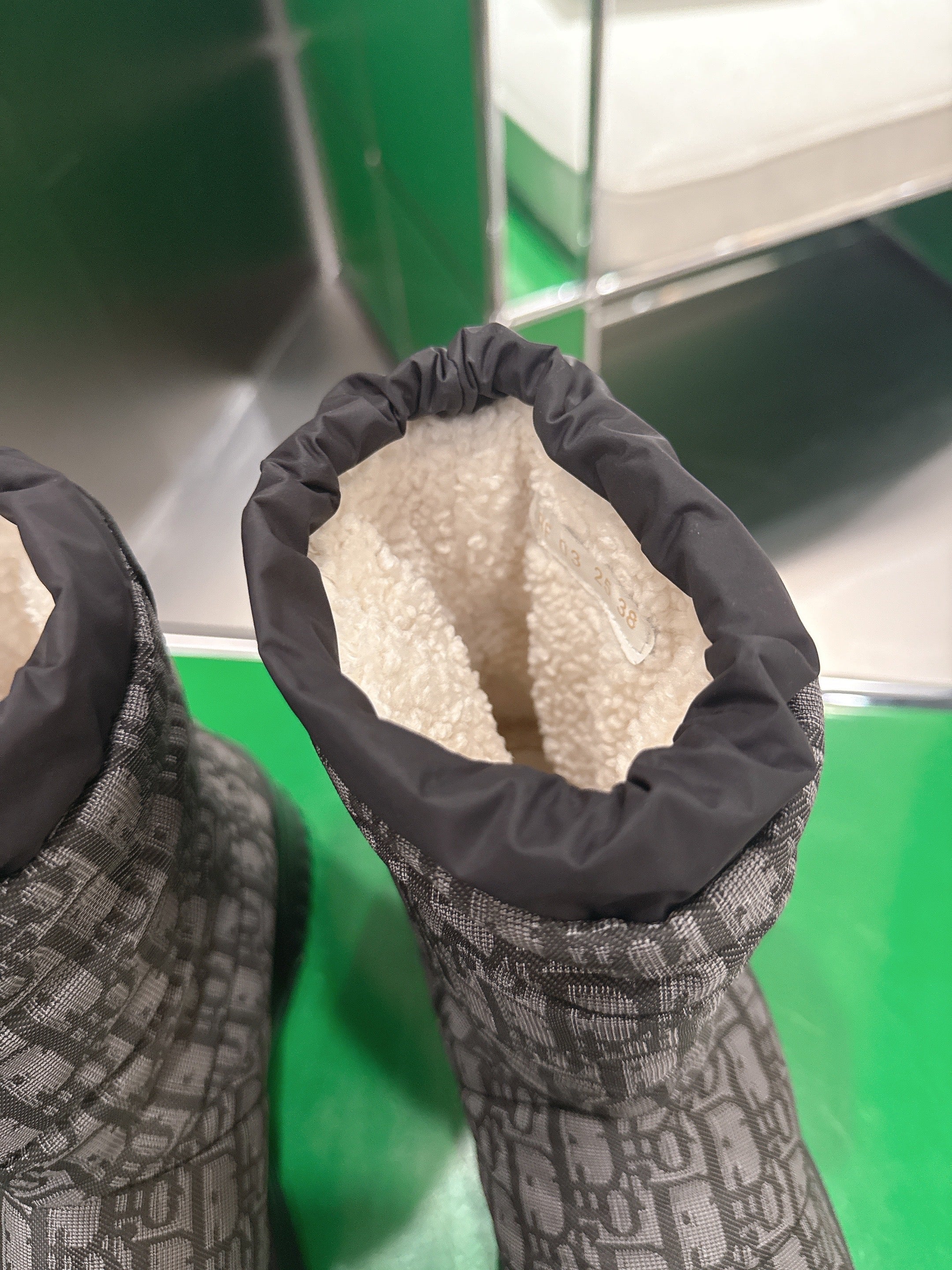 Dior 2025 Frost Ankle Boot Black Gray Frabic Calfskin Wool 507567