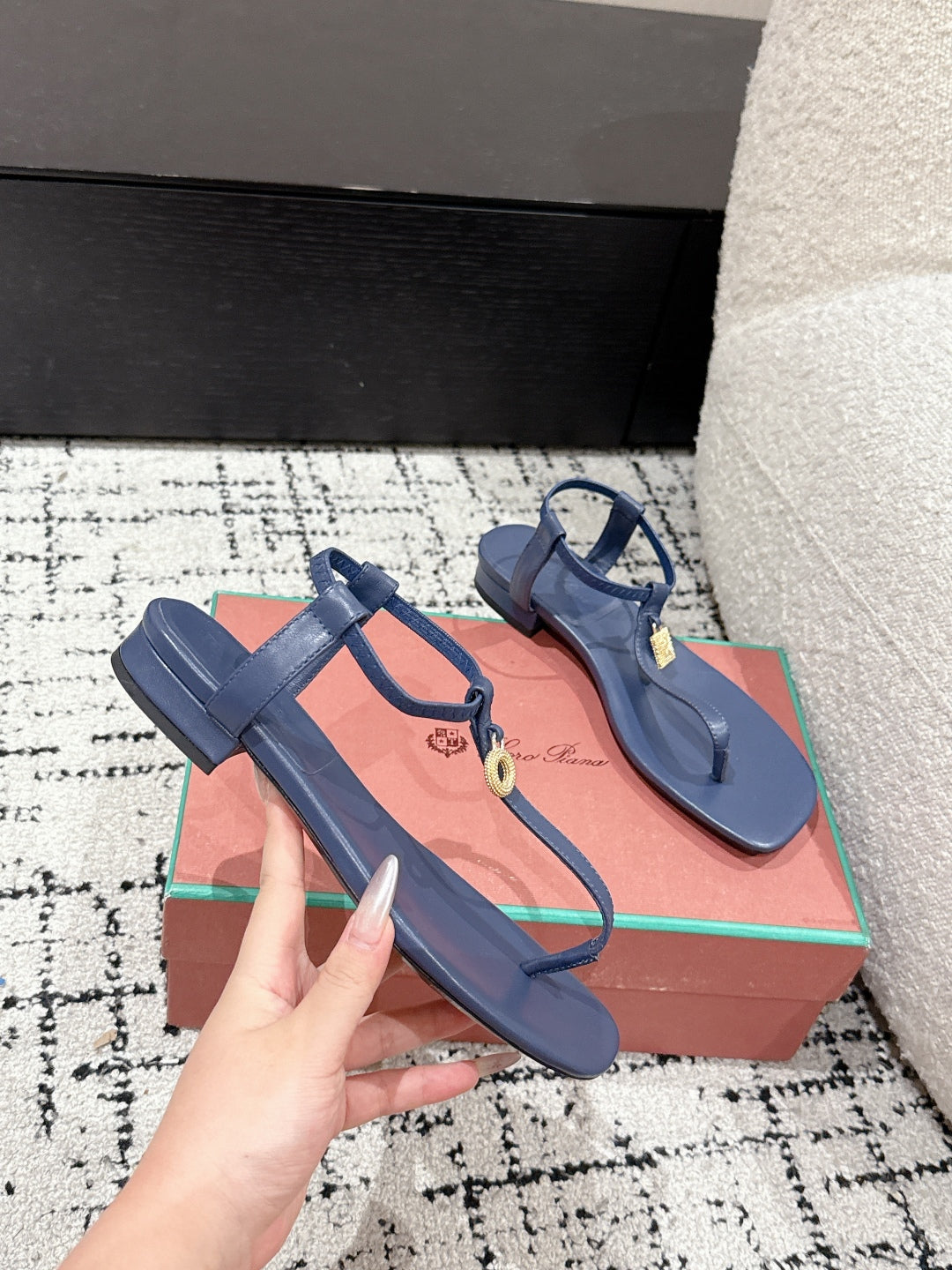 LP Mindil Infra Sandal Navy Blue Sheepskin 312461