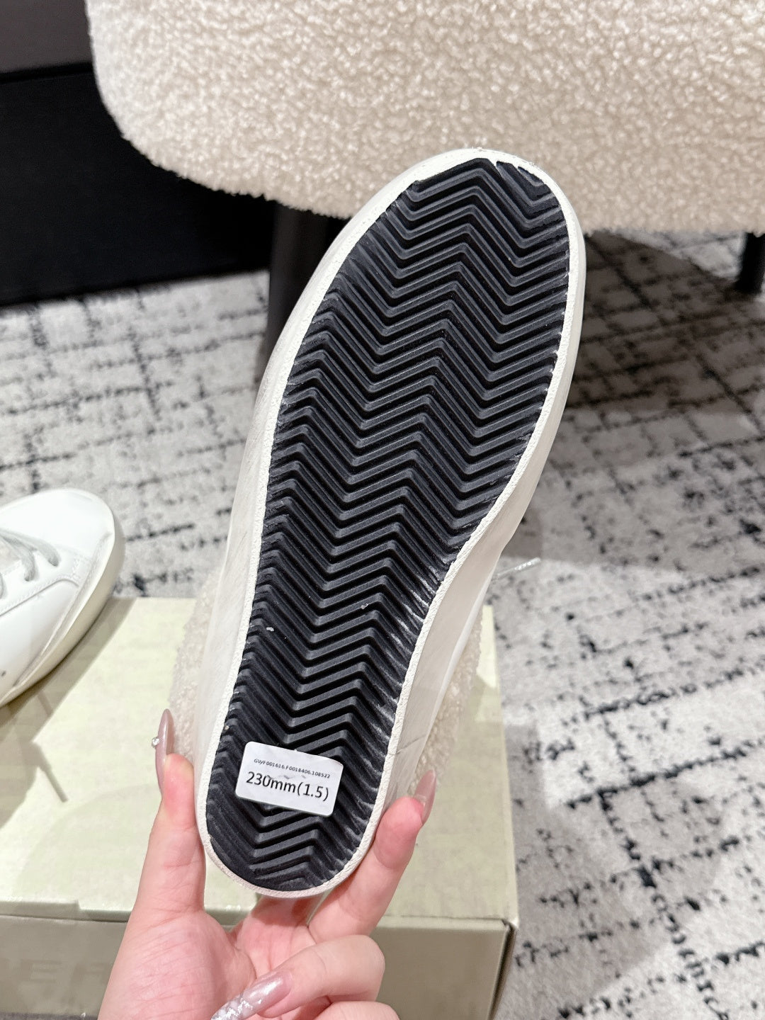 Golden Goose 2025 Star Sabot Shearling-lined Mule White Silver Cowhide Wool 500587