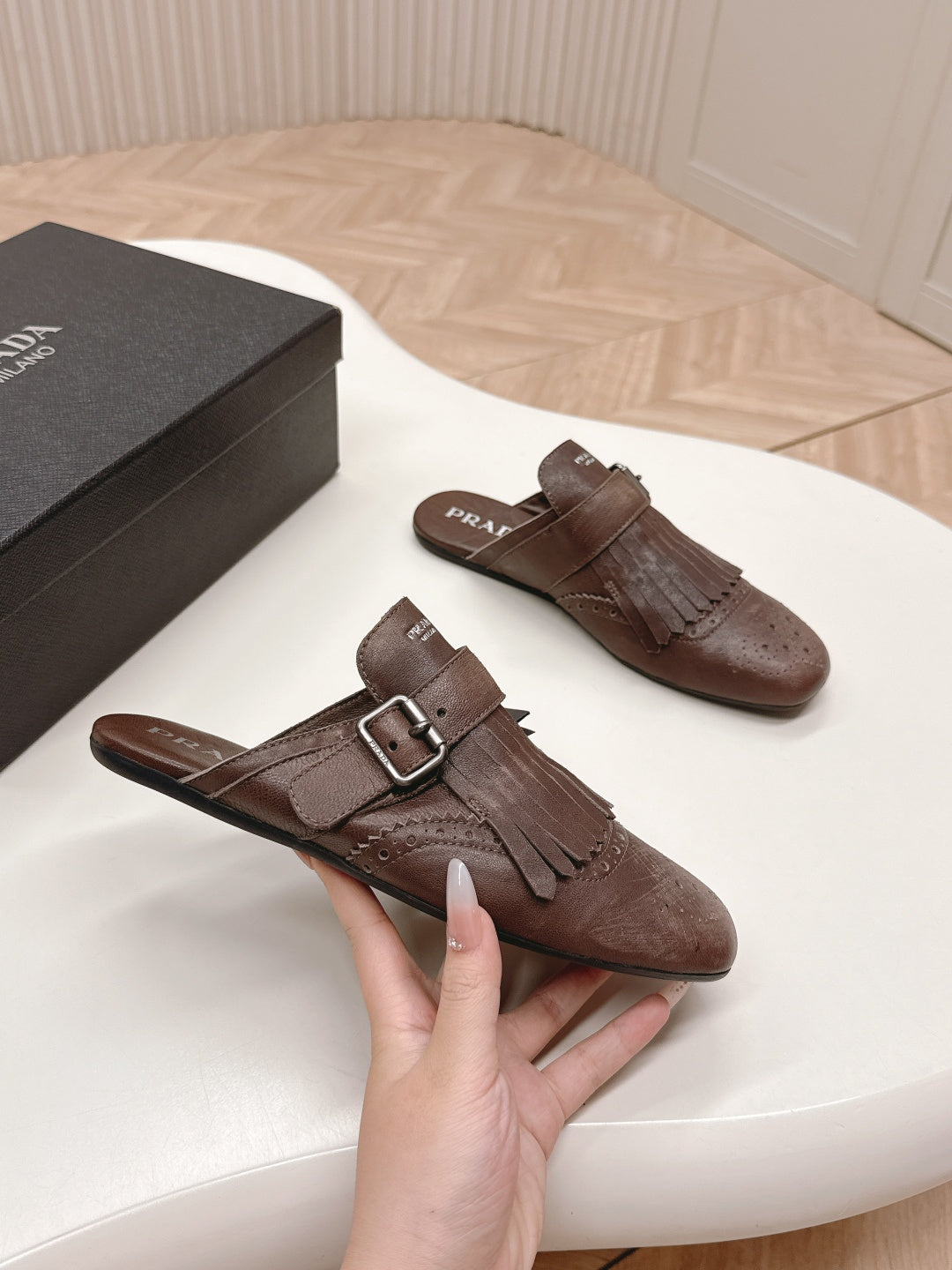 PRA 26S Mule Brown Calfskin 600592