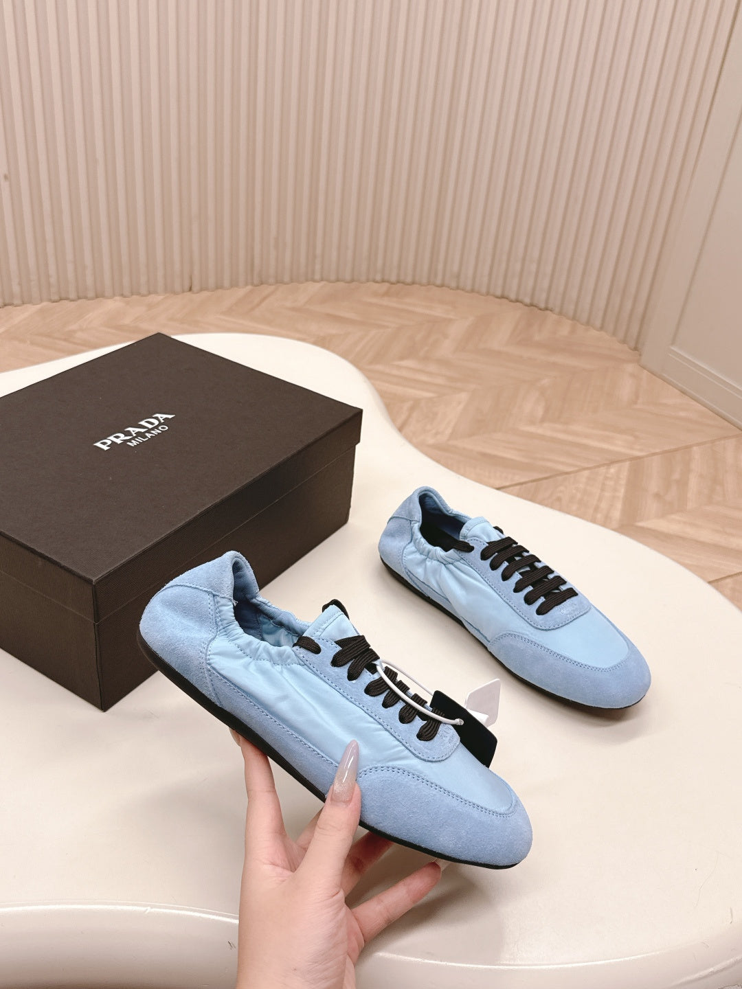 PRA 26S Sneaker Light Blue Suede Canvas 600602