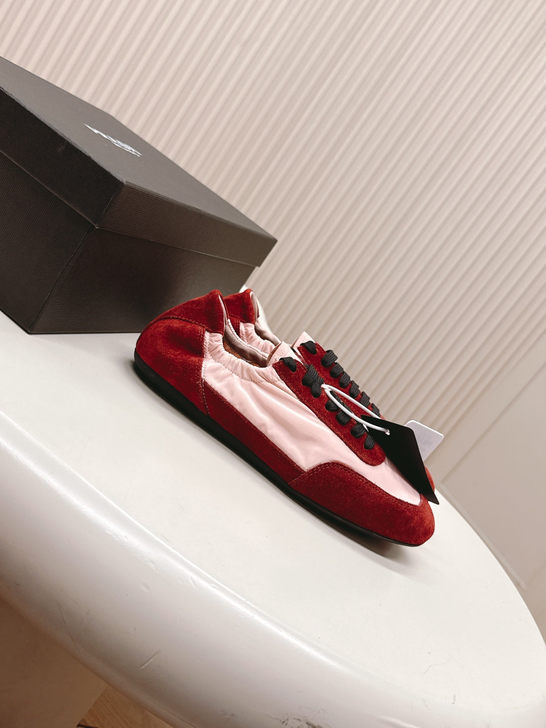 PRA 26S Sneaker Light Pink Red Suede Canvas 600603