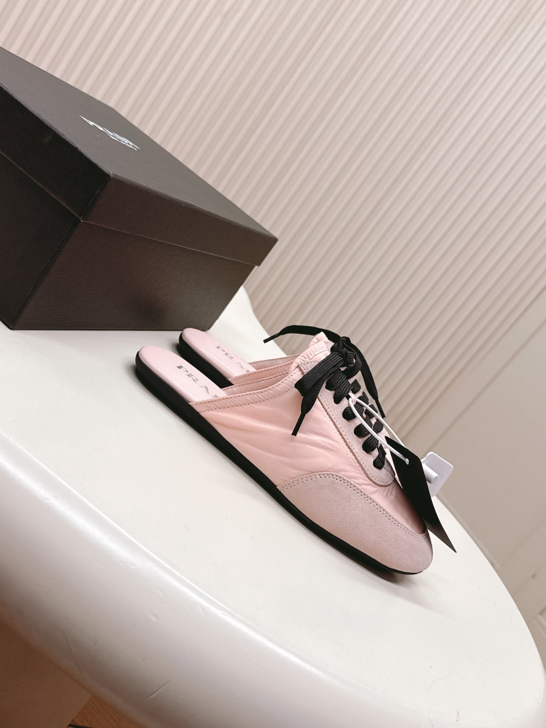 PRA 26S Mule Sneaker Light Pink Suede Canvas 600608
