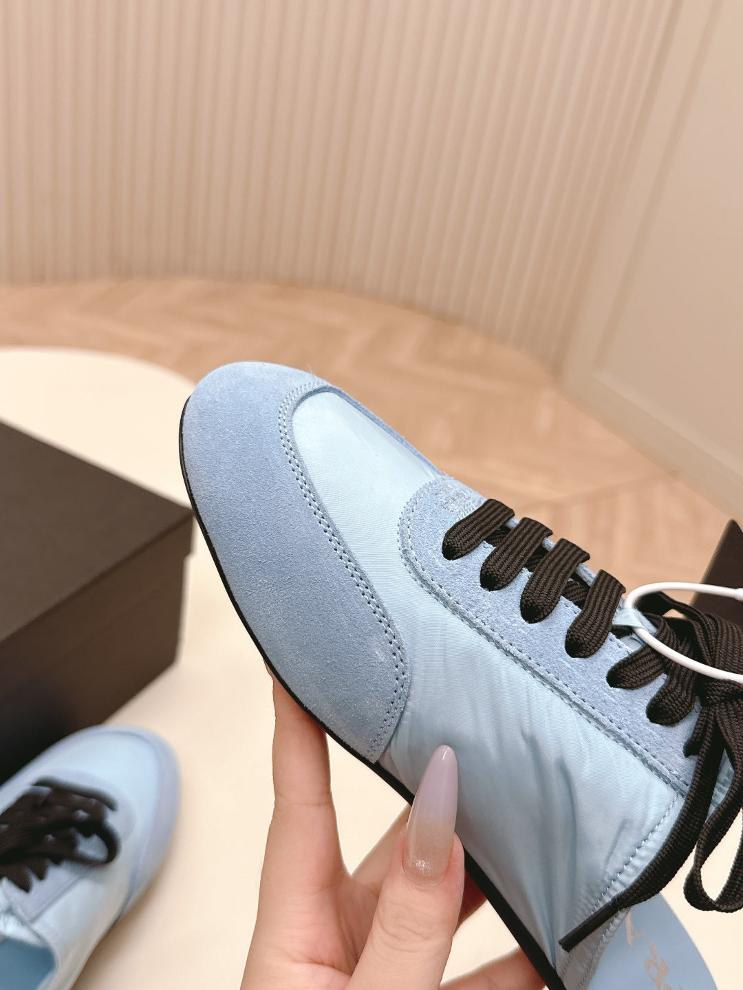 PRA 26S Mule Sneaker Light Blue Suede Canvas 600610