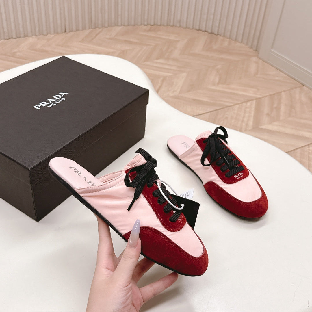 PRA 26S Mule Sneaker Light Pink Red Suede Canvas 600611