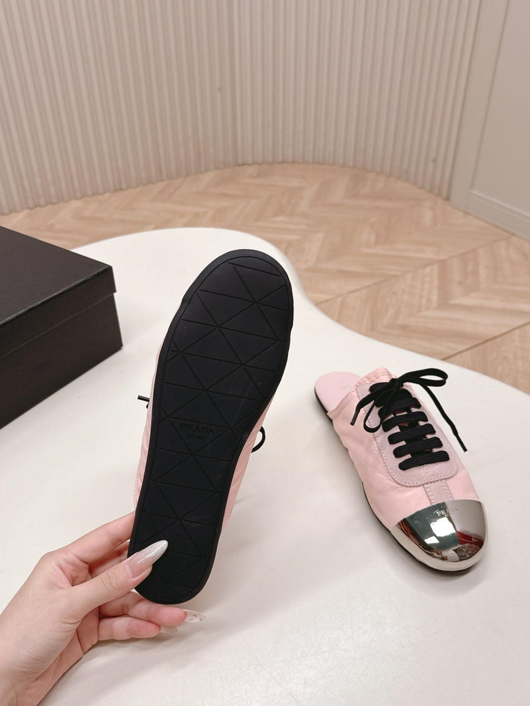 PRA 26S Mule Sneaker Light Pink Sliver Canvas 600622