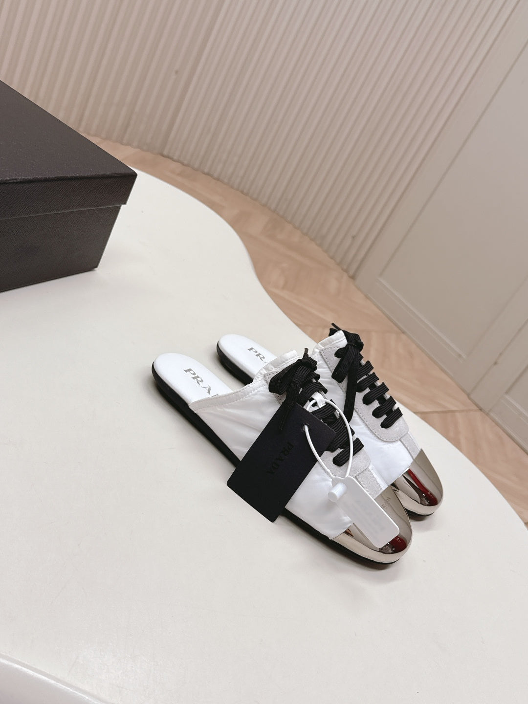 PRA 26S Mule Sneaker White Sliver Canvas 600623