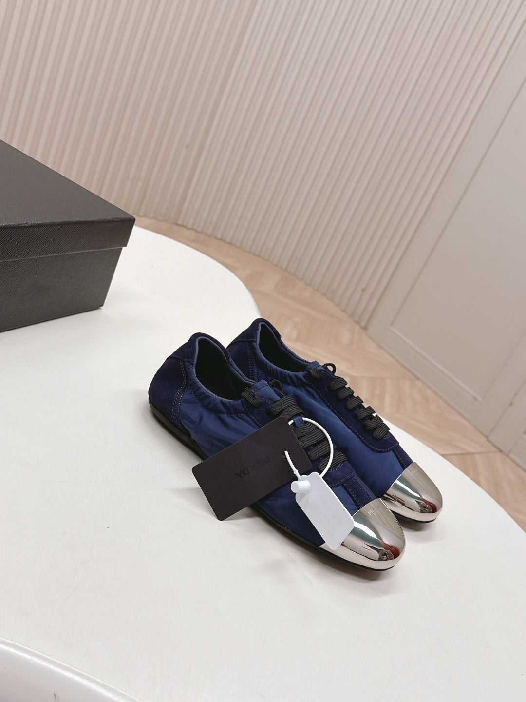 PRA 26S Mary Jane Navy Blue Sliver Canvas Suede 600624