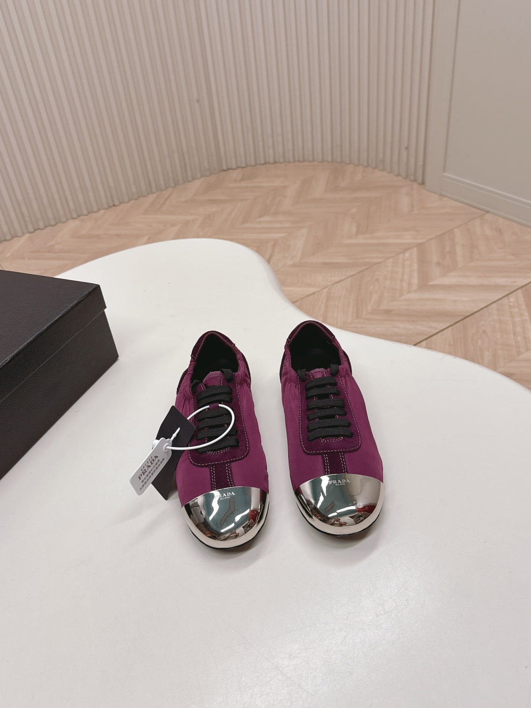 PRA 26S Mary Jane Wine Purple Sliver Canvas Suede 600625