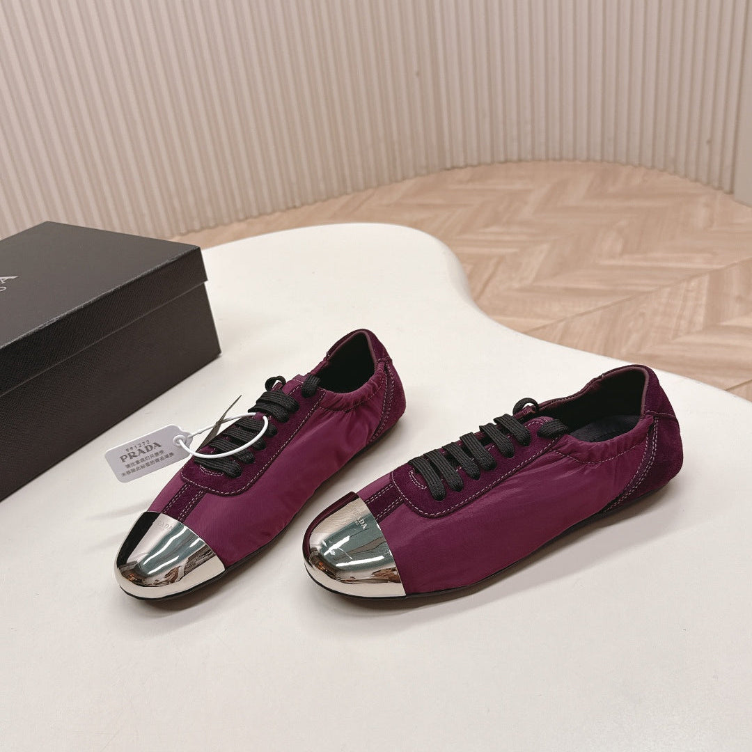 PRA 26S Mary Jane Wine Purple Sliver Canvas Suede 600625