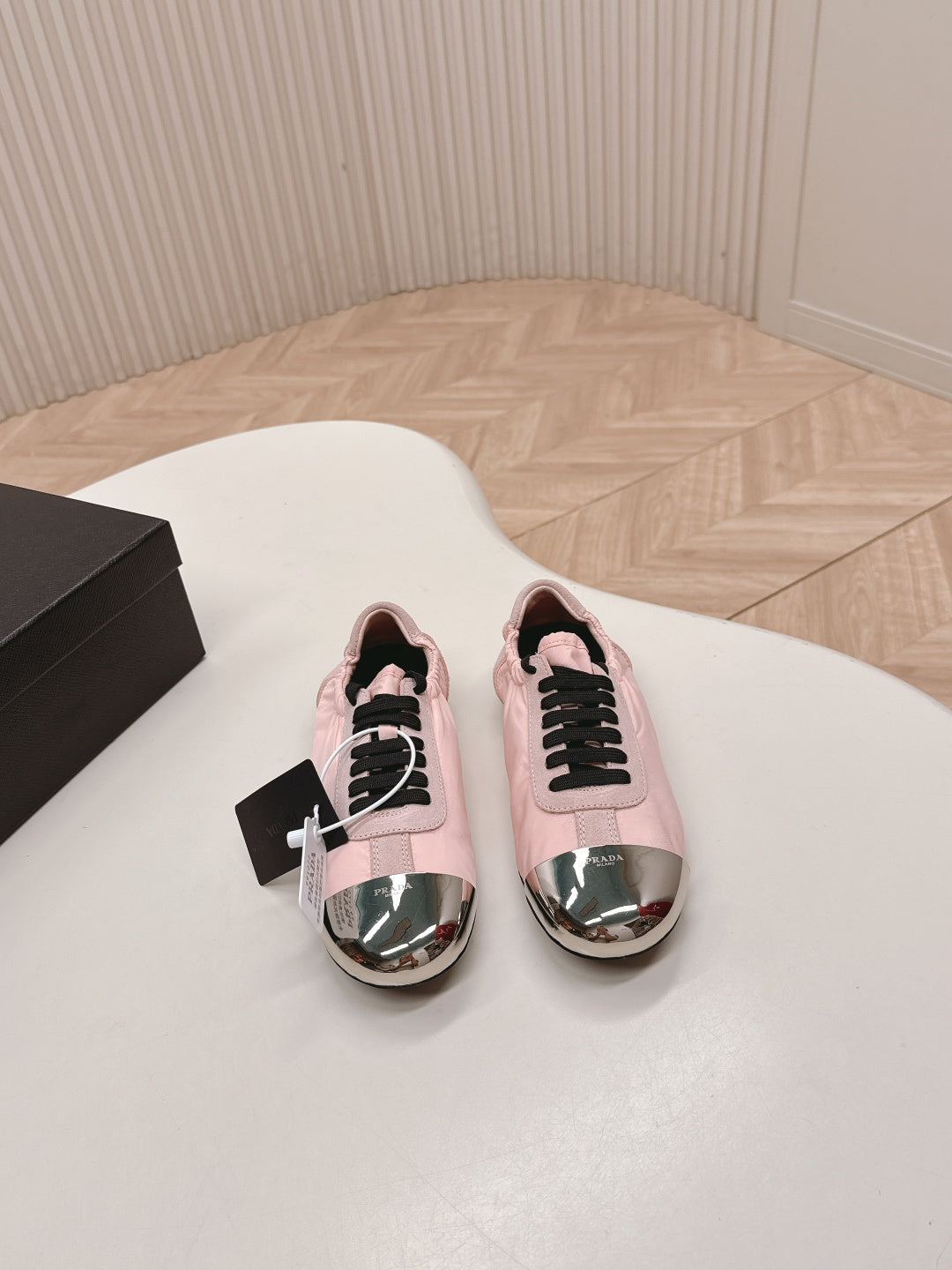 PRA 26S Mary Jane White Light Pink Sliver Canvas Suede 600626