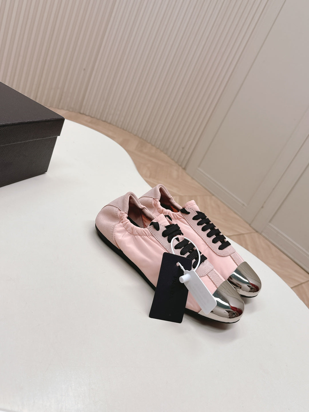 PRA 26S Mary Jane White Light Pink Sliver Canvas Suede 600626