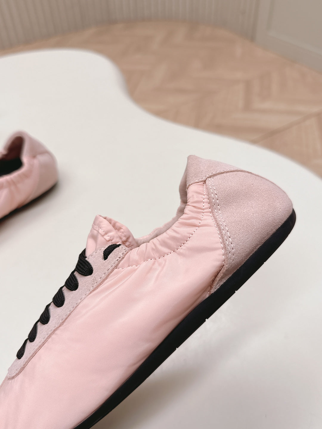 PRA 26S Mary Jane White Light Pink Sliver Canvas Suede 600626