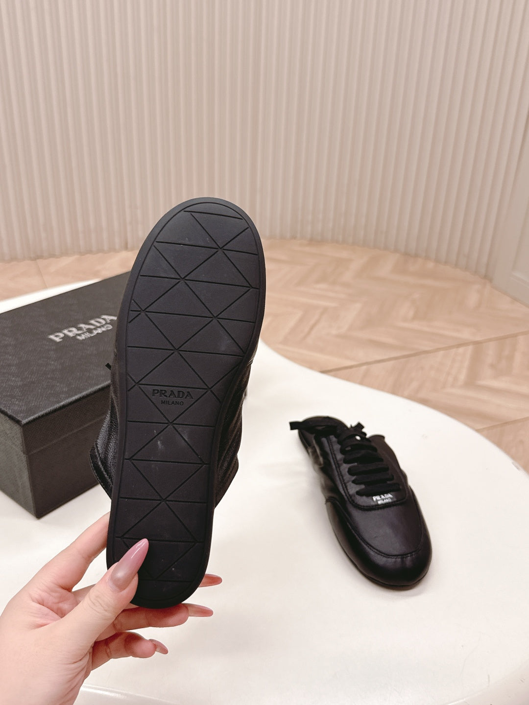 PRA 26S Mule Sneaker Black Sheepskin 600618