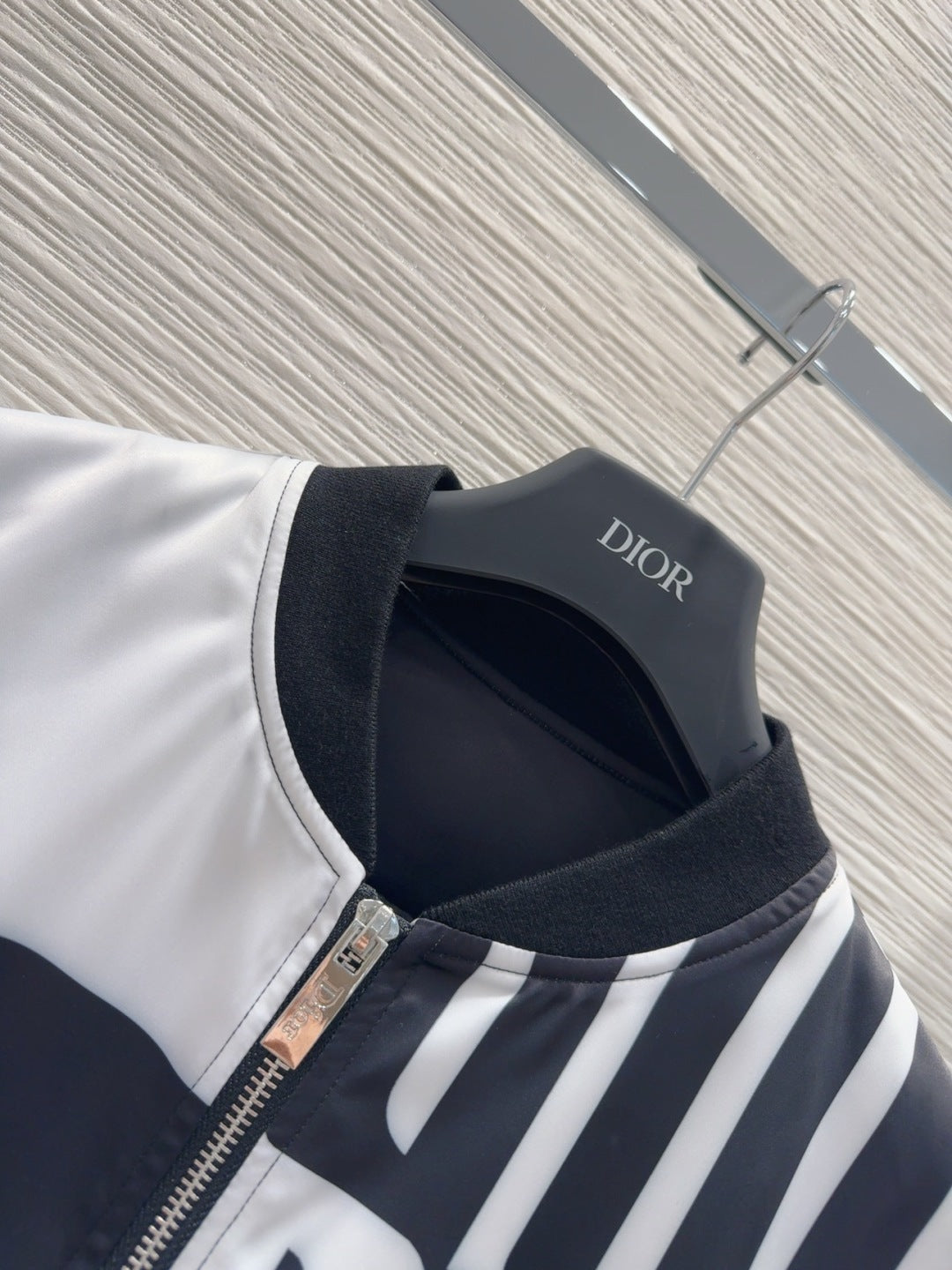 CD 25 Baseball Jacket Black White Polyester