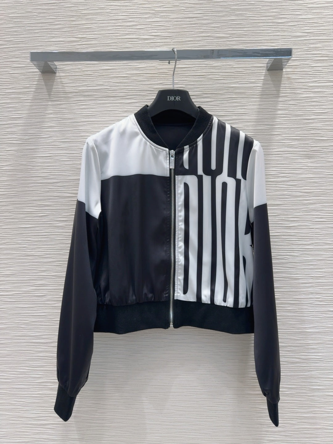 CD 25 Baseball Jacket Black White Polyester