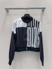 CD 25 Baseball Jacket Black White Polyester