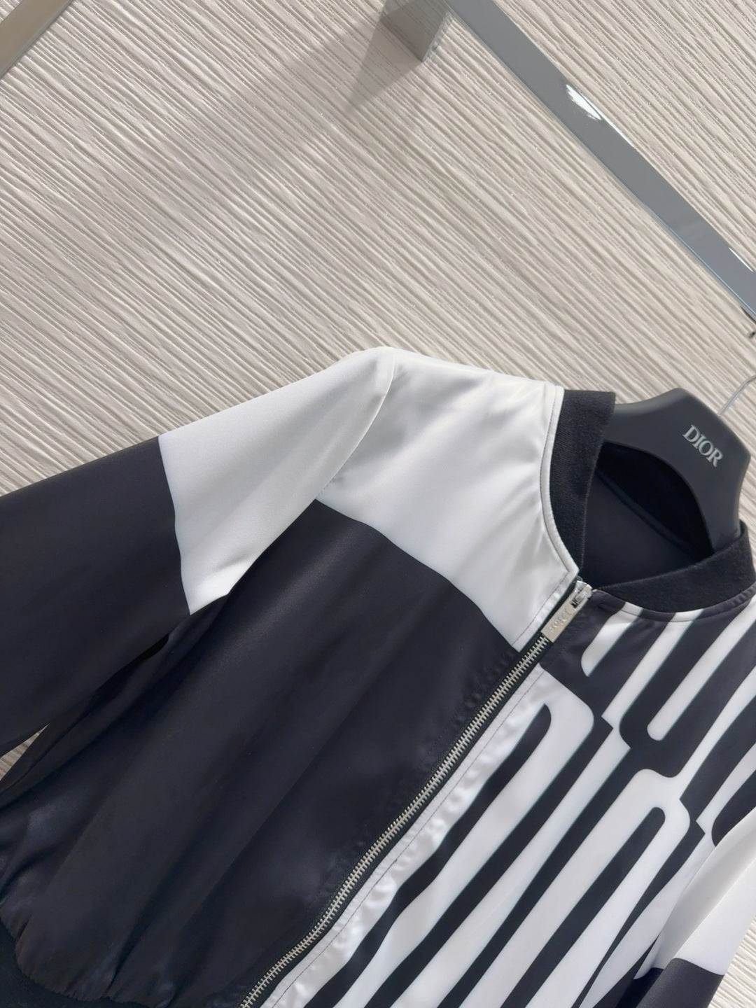 CD 25 Baseball Jacket Black White Polyester