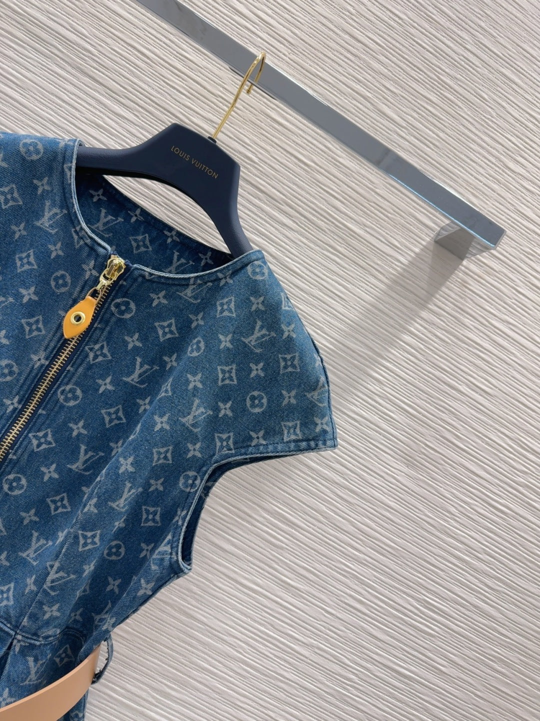 LV 25 News Denim Dress Blue Cotton